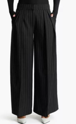 Pinstripe Wide Leg Pants