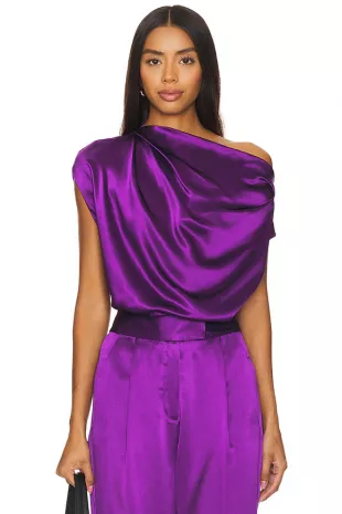 Draped Top in Eggplant