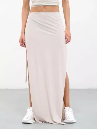 Slit Maxi Skirt in Beige