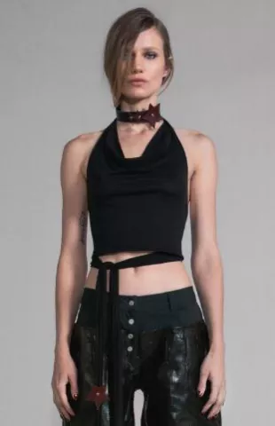 Halter Top with Riveted Star Patches