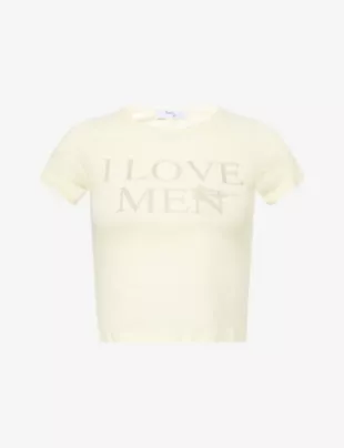 I Love Men Graphic-Print Cotton T-Shirt
