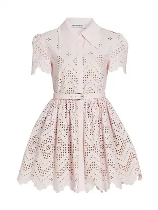 Eyelet Embroidery Cotton Minidress
