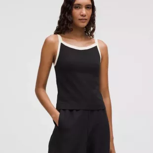 Organic Cotton High-Neck Ringer Tank Top
