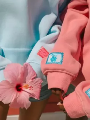 Pink Palm Puff Meet Me In Miami Hoodie