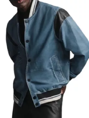 Saturday Night Live Kam Patterson Denim Varsity Jacket