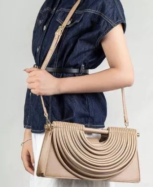Textured Woven Noodle Designed Structured Shoulder Bag