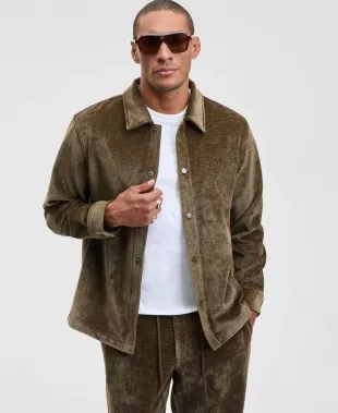 Relaxed Fit Snap Front Soft Overshirt