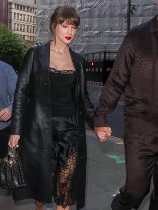 Taylor Swift London 2026 Black Leather Coat