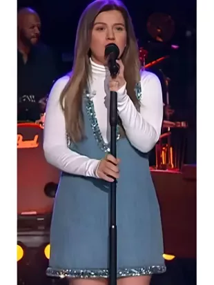 Kelly Clarkson 2026 Embellished Denim Dress