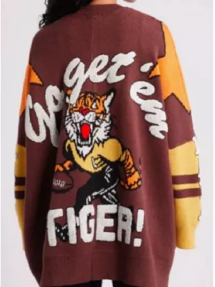 The View 2026 Whoopi Goldberg Brown Tiger Print Cardigan