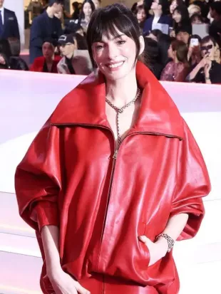 The Devil Wears Prada 2 Anne Hathaway Leather Jacket