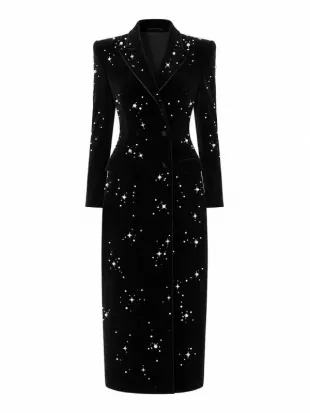 The Devil Wears Prada 2 Anne Hathaway Black Embellished Coat