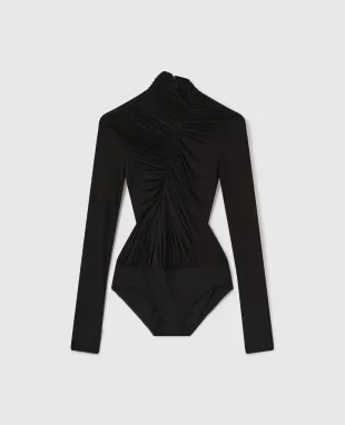 Crepe Jersey Draped Bodysuit