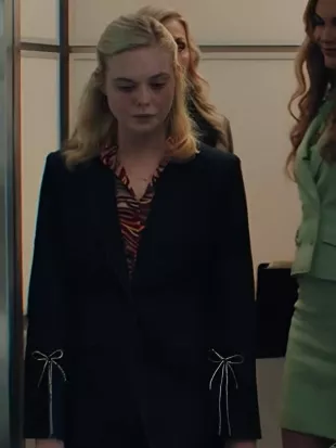 Margos Got Money Troubles 2026 Elle Fanning Denim Blazer