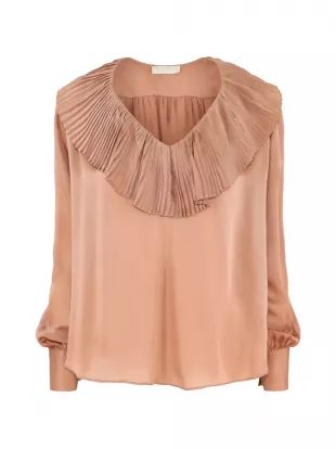 Liese pleated Silk Satin Blouse