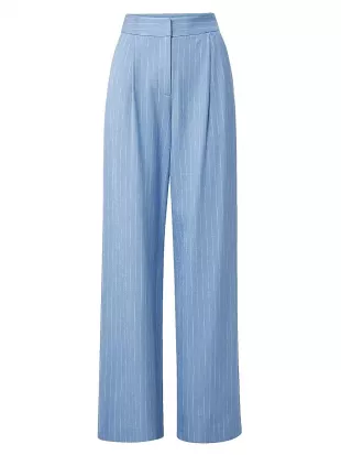 Heyser Pinstripe Wide-Leg Trousers