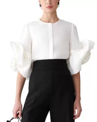 Silk Floral Sleeve Blouse