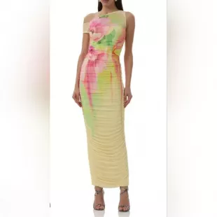 One-Shoulder Floral Maxi Dress