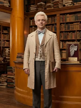Good Omens S03 Michael Sheen Beige Coat