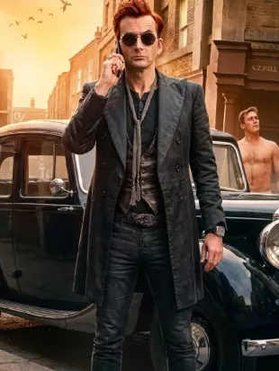 Good Omens S3 David Tennant Black Blazer