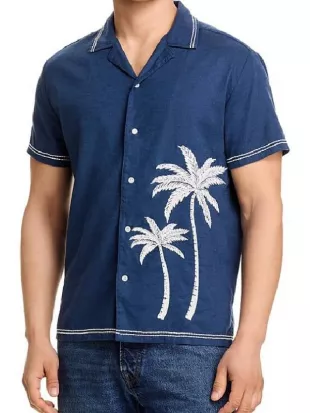 Perfect Match Nick Lachey Blue Palm Tree Shirt