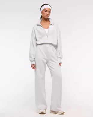 Long Sleeve Half Zip Fleece Jumpsuit