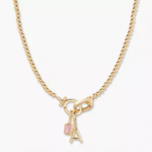 Avery Birthstone Initial Necklace