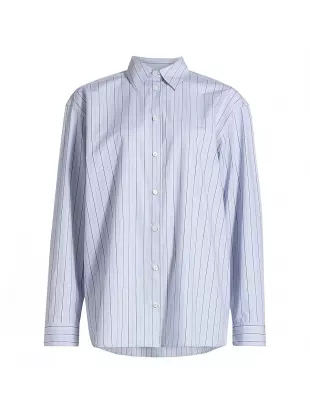 Oversized Classic Stripe Button-Front Shirt