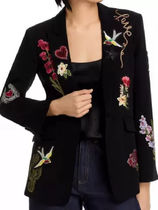 Hacks S05 Jean Smart Black Graphic Blazer