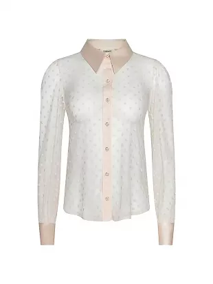Sophie Sheer Swiss Dot Blouse
