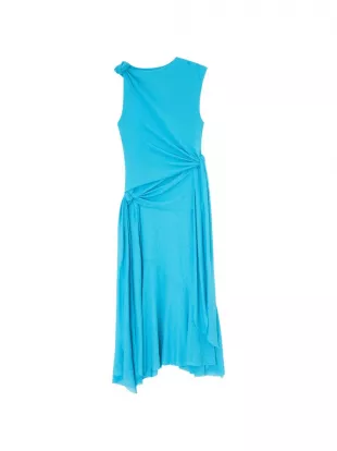 Marl Mesh Draped Knot Detailing Long Dress