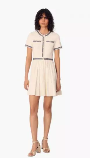 Pleated Knit Short Dress