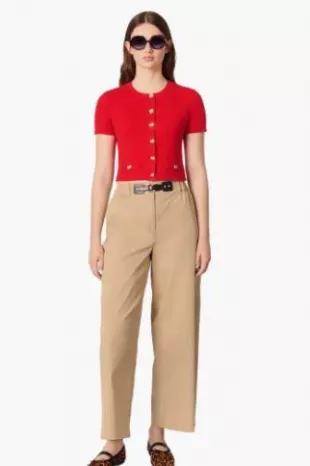 Cropped Short Sleeve Cardigan
