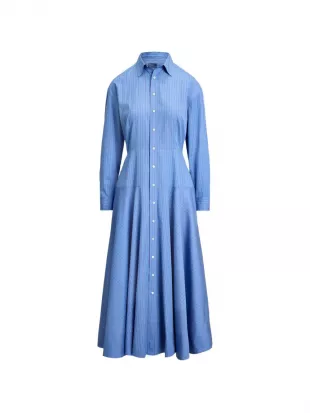 Stripe Cotton Poplin Shirtdress