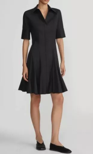 Godet Pleat Shirtdress