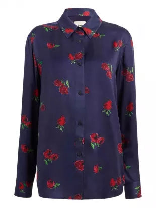 Bar III - Organic Cotton Watercolor Floral-Print Slim Fit Dress Shirt