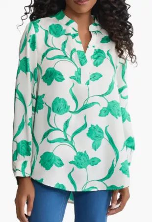 Floral Long Sleeve Popover Shirt