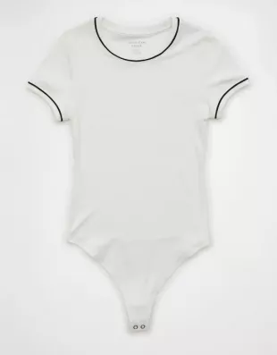 Tipped Crew Neck Bodysuit