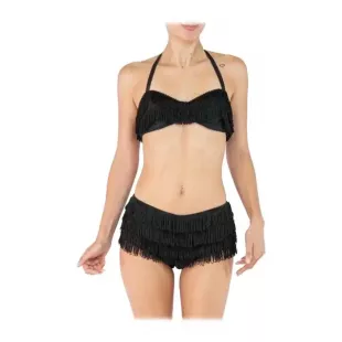 1950S Black Cotton Cole Of California Sun Suit Swimsuit