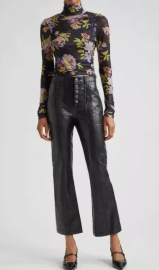 Bridgette Floral Print Long Sleeve Turtleneck Top