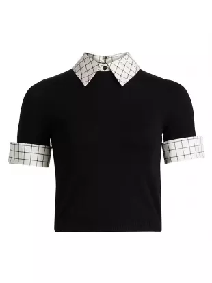 Aster Stretch Wool Collared Top