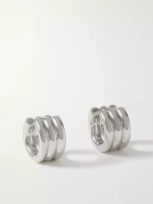 The Triple Tube silver-tone Hoop Earrings
