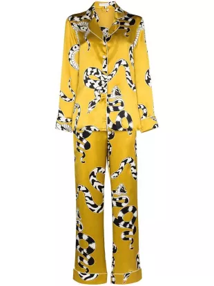 Seduction Snake Print Silk Pyjamas
