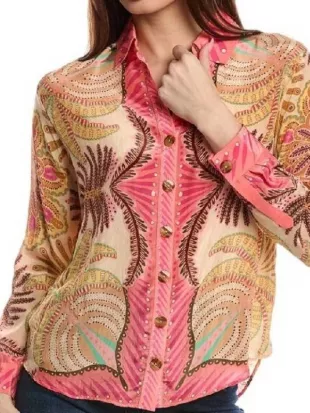 Elsbeth S03 Carrie Preston Sand Palm Shirt
