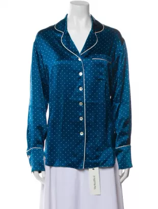Silk Polka Dot Print Pajamas