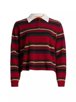 Striped Crop Rugby Sweater