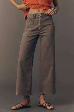 Anessa Utility Pocket High Rise Crop Wide Leg Jeans