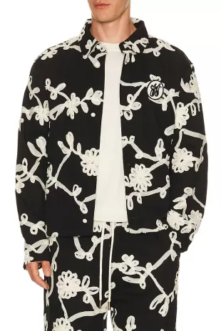 Floral Ribbon Button Up