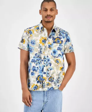 Floral-Print Short-Sleeve Shirt