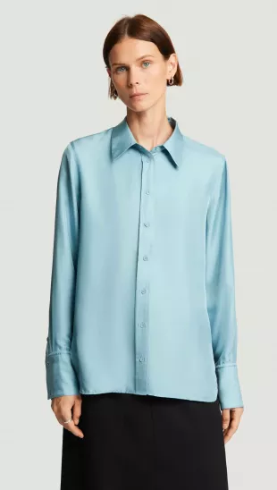 Slim Blouse in Silk Twill